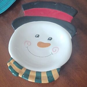Home And Garden Party Snowman Plate